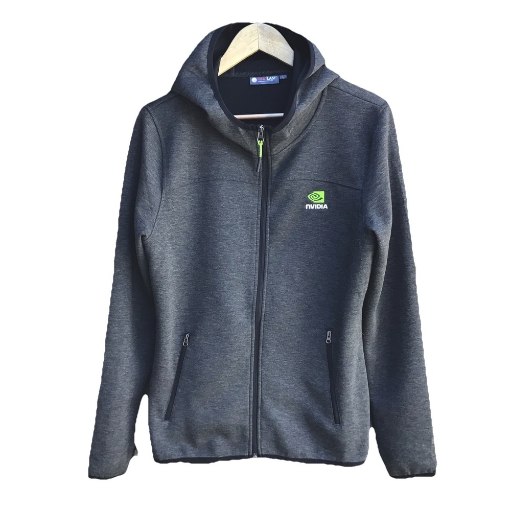 NVIDIA Tech Employee Promo Full Zip Performance Hoodie Jacket Gray Men's Large
